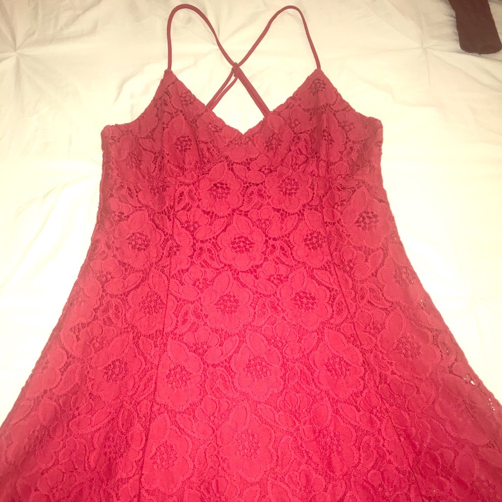 The classic sexy lace red dress